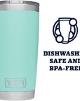 Yeti Rambler 20 OZ Tumbler (Seafoam) dishwash