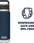 Yeti Rambler 26 OZ Bottle With Chug Cap (Navy) dishwash safe