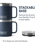 Yeti Rambler Mug 14OZ (Navy) stackable