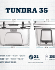 Yeti Tundra 35 Cool Box (Navy) measurements