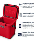 Yeti Roadie 24 Cool Box (Rescue Red) info