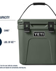 Yeti Roadie 24 Cool Box (Rescue Red) capcity