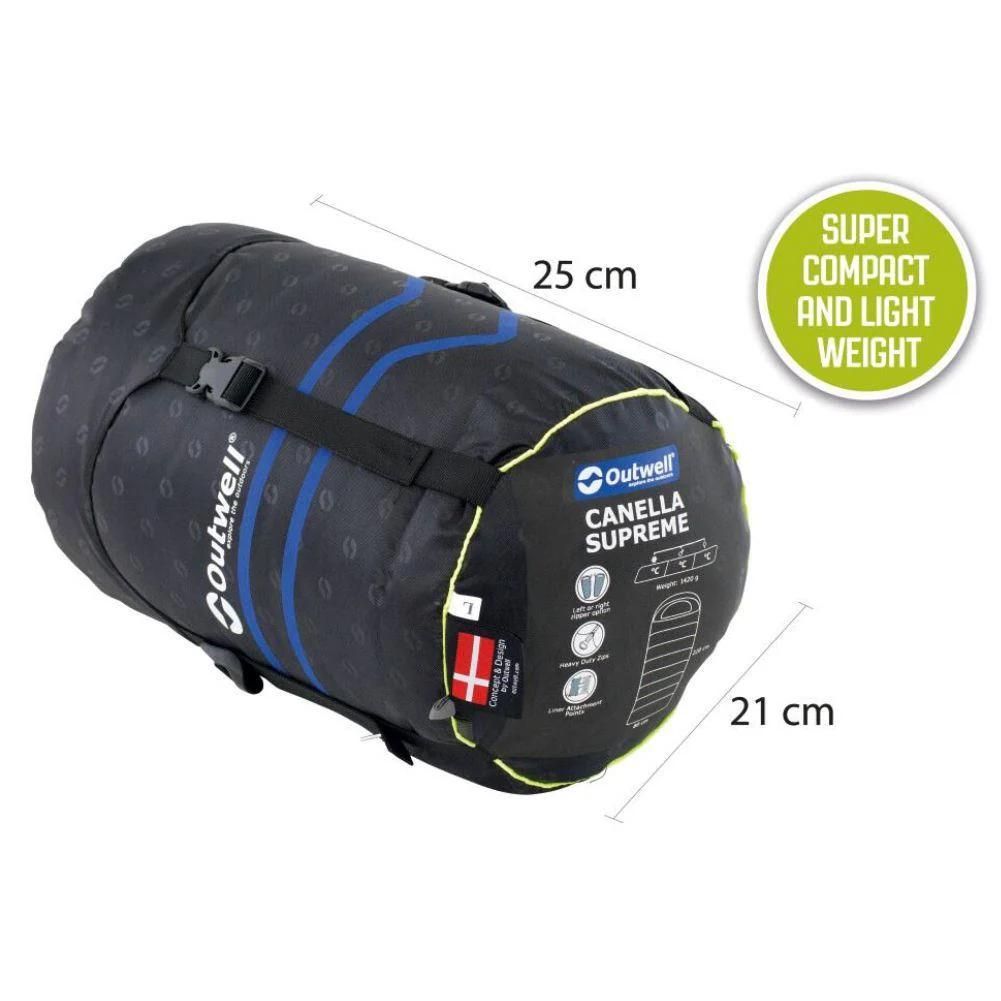 Outwell Canella Supreme Sleeping Bag in a bag