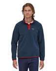 Patagonia Men’s Micro D Snap-T Fleece Pullover (New Navy w/Classic Red)