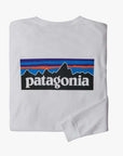 Patagonia Men's Long-Sleeved P-6 Logo Responsibili-Tee (White)