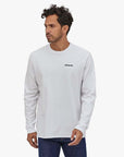 Patagonia Men's Long-Sleeved P-6 Logo Responsibili-Tee (White)