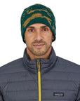 Patagonia Beanie Hat (Ocean Camo Knit/Dark Borealis Green)