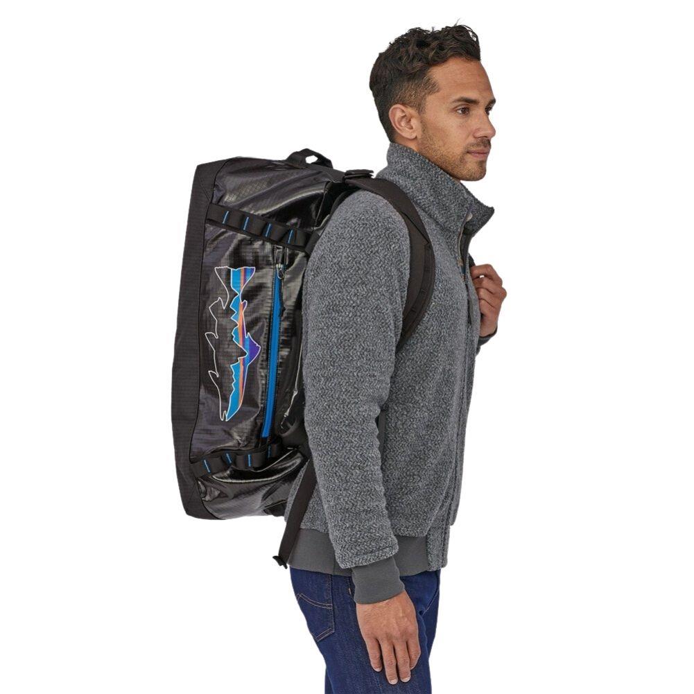patagonia black hole duffel 55l trout Patagonia Black Hole Duffel 55 Litres (Black w/Fitz Trout) – Summits Outdoor
