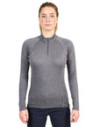 Montane Women's Dart Zip Neck LS Base Layer Top (Nordic Grey - Purple Stitch)