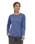 Patagonia Women's Long-Sleeved Capilene Cool Daily Graphic Shirt (Current Blue X-Dye )
