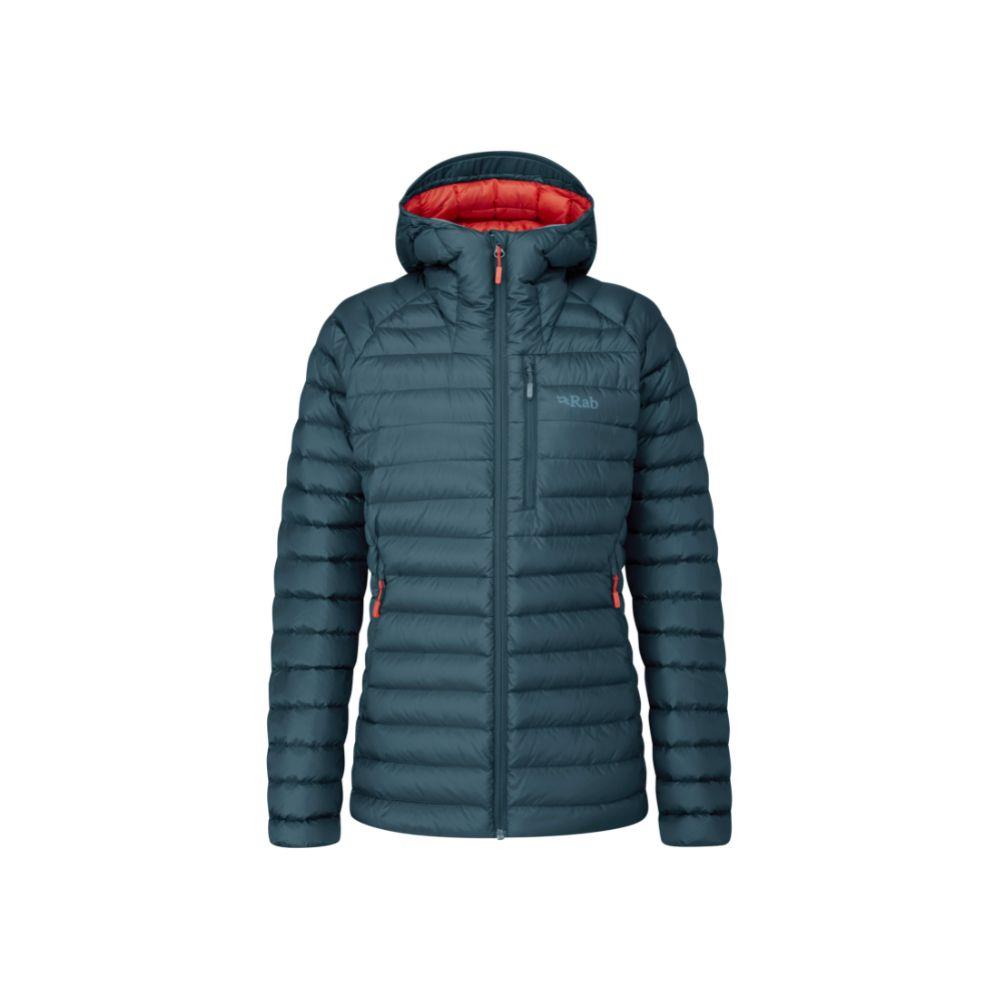 Rab Women's Microlight Alpine Long Down Jacket (Orion Blue
