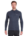 Montane Men's Dart Zip Neck T-Shirt (Eclipse Blue) male front