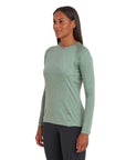 Montane Women's Fem Dart Long Sleeve T-shirt (Pale Sage) model left