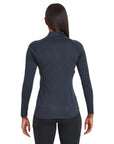Montane Women's Dart Zip Neck Long Sleeve T-Shirt (Eclipse) model back