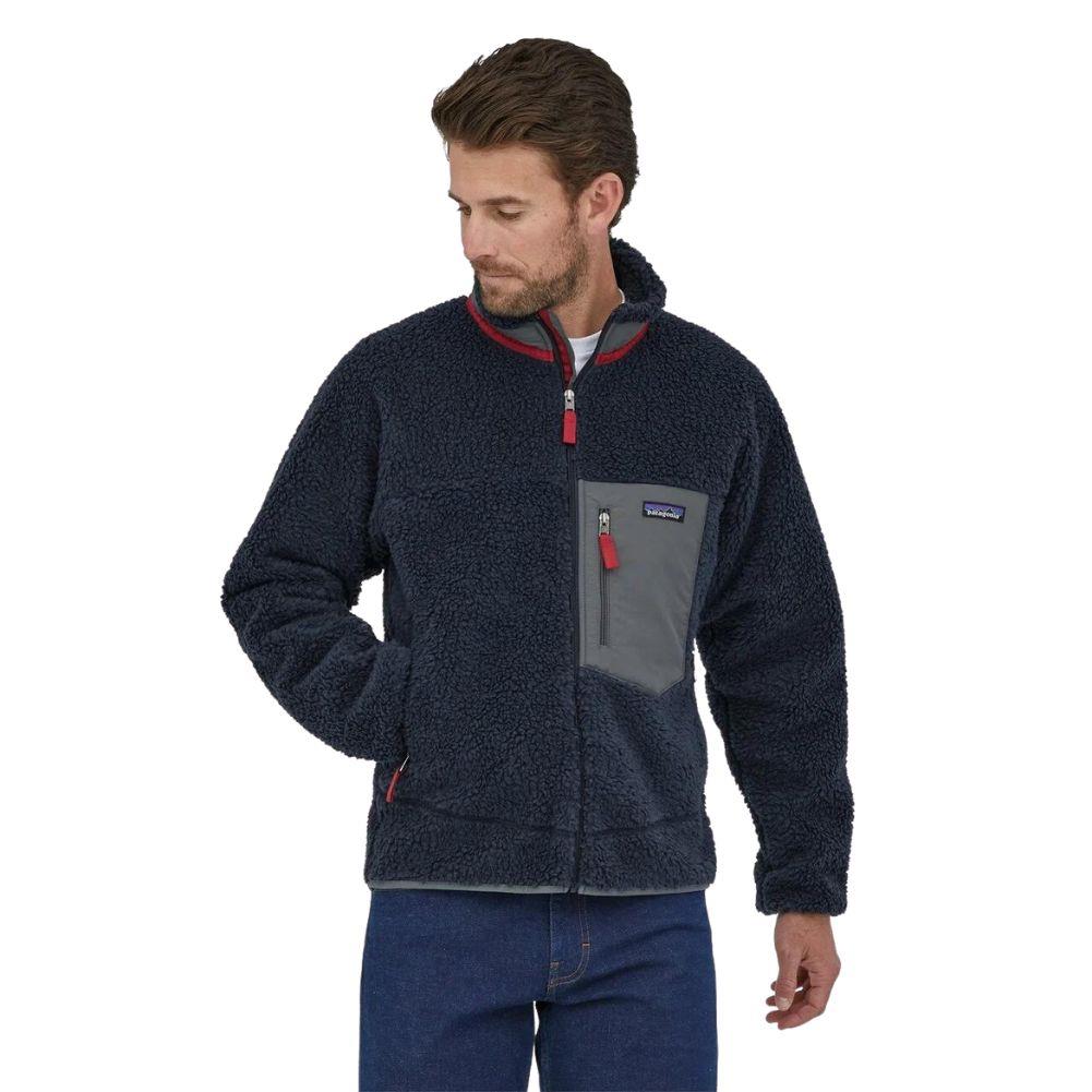 Patagonia Men's Classic Retro-X Fleece Jacket (New Navy w/Wax Red)