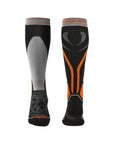 Bridgedale Men's Midweight Merino Performance Over Calf Ski Socks (Black/Silver)