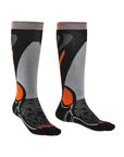 Bridgedale Men's Midweight Merino Performance Over Calf Ski Socks (Black/Silver)