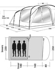 Outwell Oakwood 3 Tent - 3 Man Tent (2022) Size