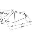 Easy Camp Geminga 100 Compact Tent - Measurements