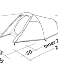 Easy Camp Energy 200 Compact Tent - 2 Man Tent - Measurements