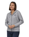 Patagonia Women's Ahnya Full-zip Fleece Hoody L (Salt Grey Heather) - Front
