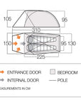 Vango APEX GEO 200 - 2 Man Tent - Measurements