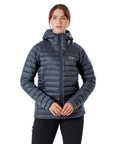 Rab Women's Microlight Alpine Long Down Jacket (Steel)