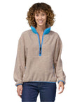 Patagonia Women’s Synchilla Fleece Marsupial (Oatmeal Heather w/Blue Bird) - Front