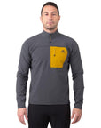 Mountain Equipment Men's Arrow 1/4 Zip (Anvil Grey) front view on model