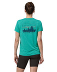 Patagonia Women's Capilene Cool Daily Graphic Shirt(73 Skyline: Subtidal Blue X-Dye) model back