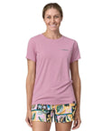 Patagonia Women’s Capilene Cool Daily Graphic Shirt – Waters (Boardshort Logo: Milkweed Mauve X-Dye)
