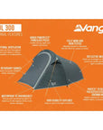 Vango Soul 300 - 3 Man Tent (Deep Blue) - External Features