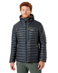 Rab Men's Microlight Alpine Recycled Down Jacket (Beluga) model wearing