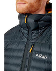 Rab Men's Microlight Alpine Recycled Down Jacket (Beluga) close up zipper