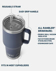 Yeti Rambler 35 OZ (994 ML) Straw Mug (Sea Foam) Description