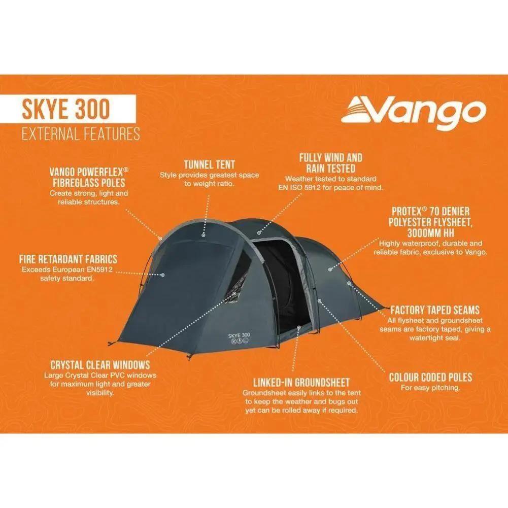 Vango Skye 300 Tent - 3 Person Tent (Deep Blue) - External Factors