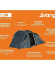 Vango Skye 300 Tent - 3 Person Tent (Deep Blue) - External Factors
