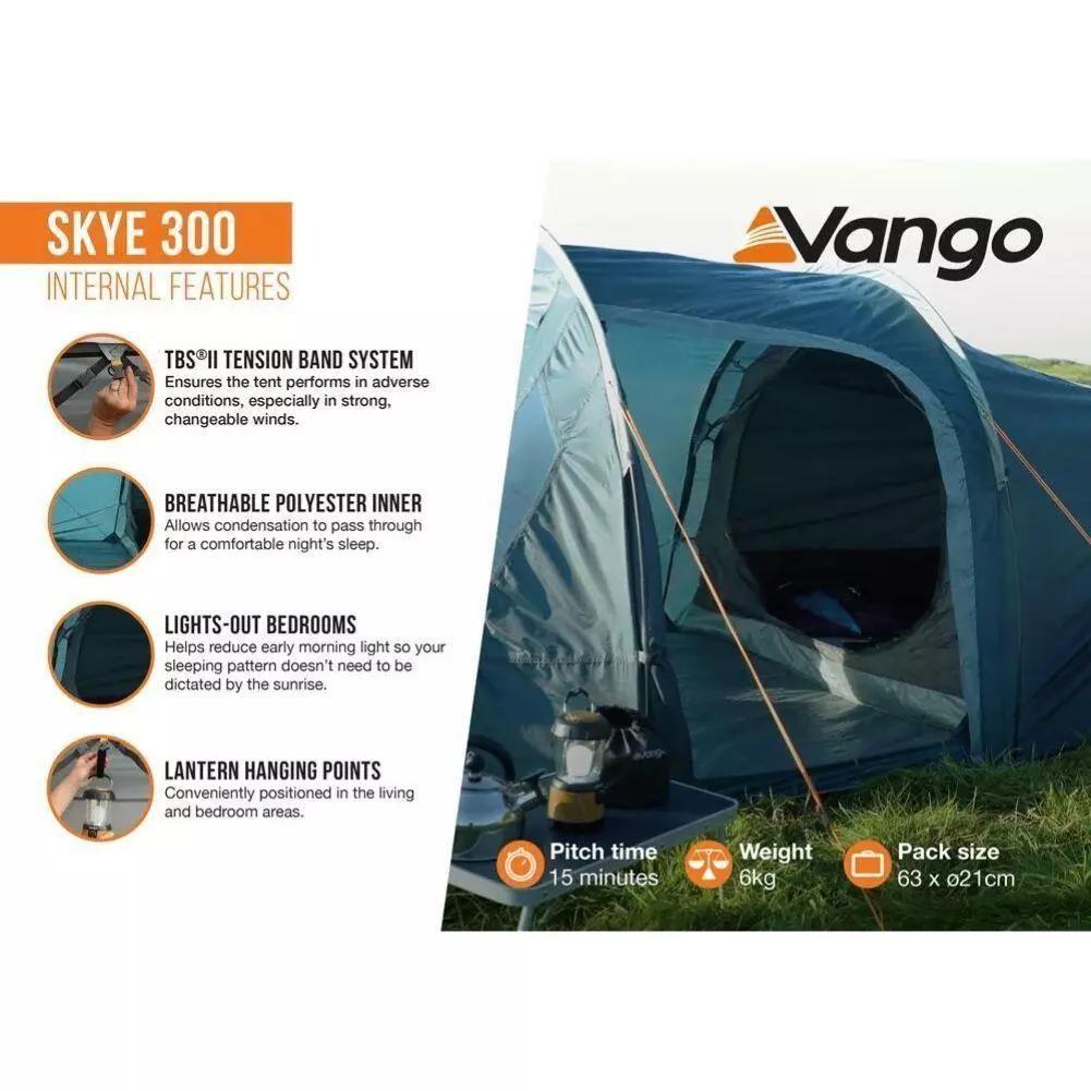 Vango Skye 300 Tent - 3 Person Tent (Deep Blue) -Internal Factors