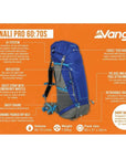 Vango Denali Pro 60:70S Rucksack (Classic Blue) info