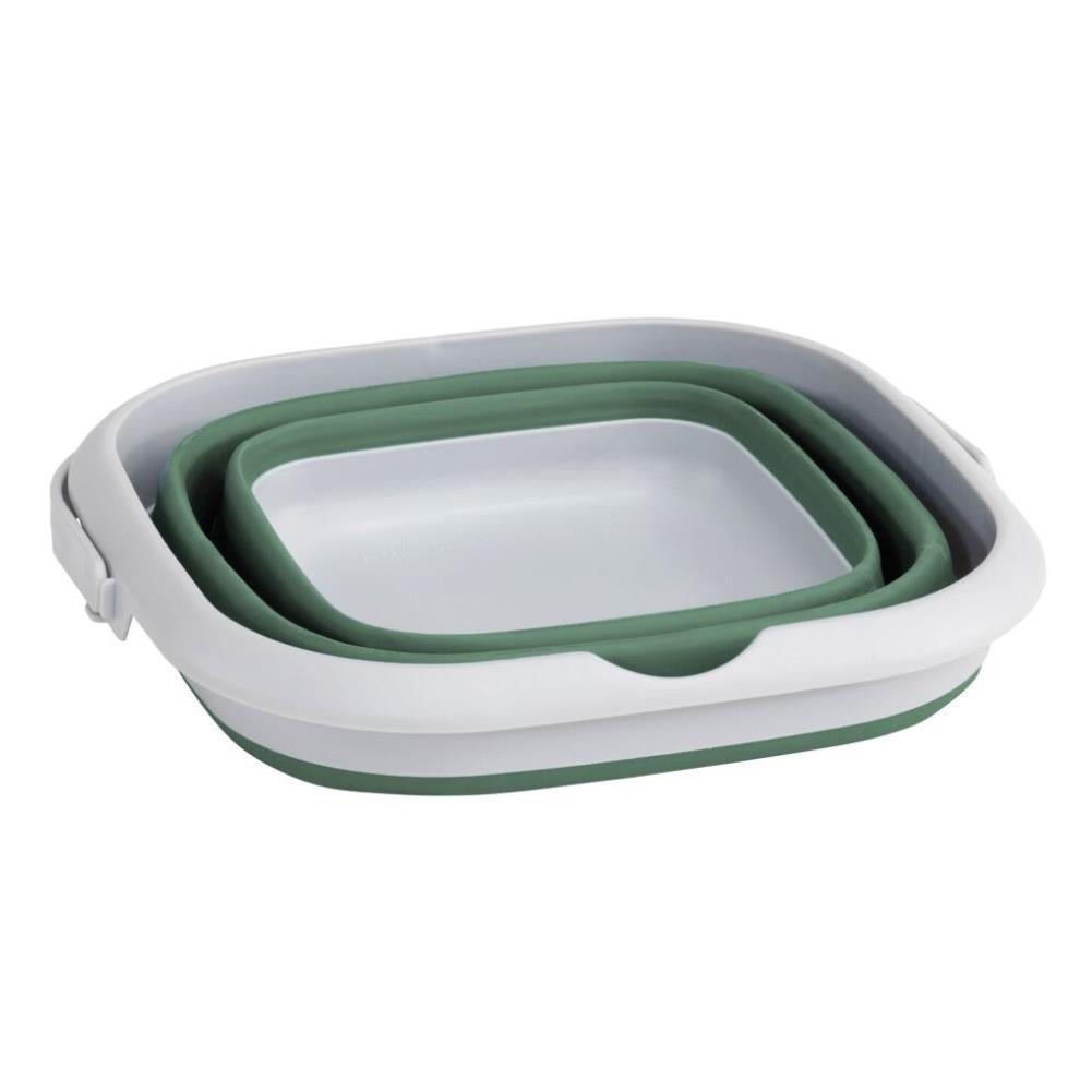 Outwell Collaps Bucket Square w/lid (Shadow Green) flat open lid