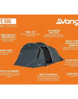 Vango Skye 500 Tent - 5 Person Tent (Deep Blue)