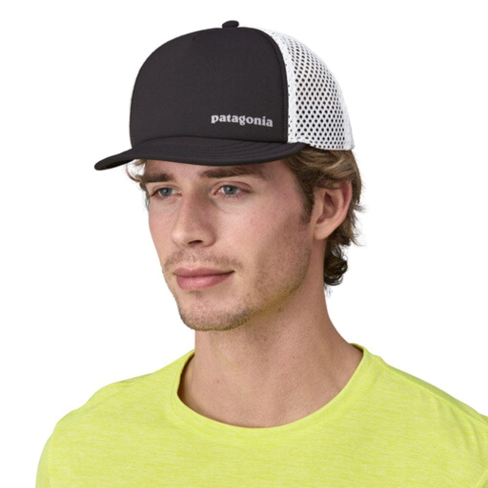 Patagonia Duckbill Shorty Trucker Hat (Black) wearing hat