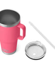 Yeti Rambler 35 OZ (994 ML) Straw Mug (Tropical Pink) lid and straw