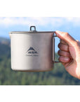 MSR Titan Titanium Kettle 900ML holding it