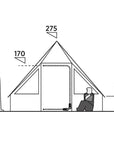 Easy Camp Moonlight Cabin Tent - 10 Man Tent height measurements