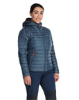 Rab Women's Microlight Alpine Down Jacket (Orion Blue) model angle