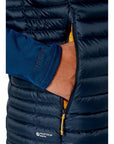 Rab Men's Microlight Down Vest (Beluga) hand in pocket