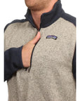 Patagonia Men's Better Sweater 1/4 Zip Fleece (Oar Tan) breast pocket
