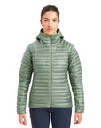 Montane Women's Anti-Freeze Lite Hooded Down Jacket (Pale Sage) mode front