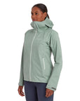 Montane Women's Phase Lite Waterproof Jacket (Pale Sage) angle model